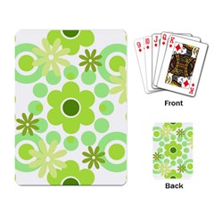 Flowers Pearls And Donuts Green Spearmint Green White Playing Cards Single Design (rectangle) by Mazipoodles
