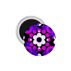 Flowers Pearls And Donuts Purple Hot Pink White Black  1 75  Magnets by Mazipoodles