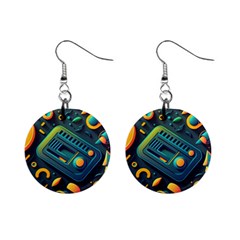 Abstract Pattern Background Mini Button Earrings