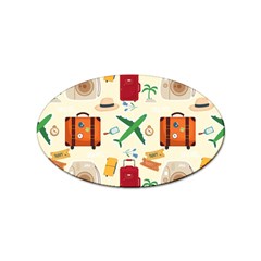 Suitcase Tickets Plane Camera Sticker (oval) by Ravend