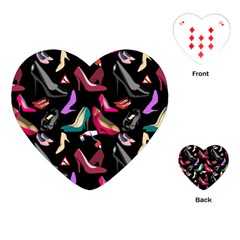 Heels Shoes Pattern Feminine Art Playing Cards Single Design (heart)
