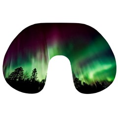 Aurora Borealis Northern Lights Nature Travel Neck Pillow by Ravend