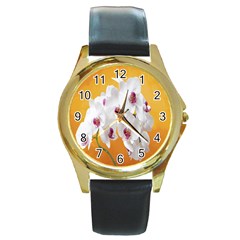 Boards Decoration Flower Flower Room Round Gold Metal Watch by artworkshop