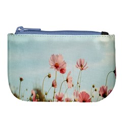 Cosmos Flower Blossom In Garden Large Coin Purse by artworkshop