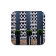 Exterior Building Pattern Rubber Coaster (square) by artworkshop