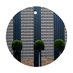 Exterior Building Pattern Round Ornament (two Sides) by artworkshop