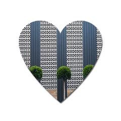 Exterior-building-pattern Heart Magnet by artworkshop