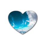 Landscape Sky Clouds Hd Wallpaper Rubber Heart Coaster (4 pack) Front