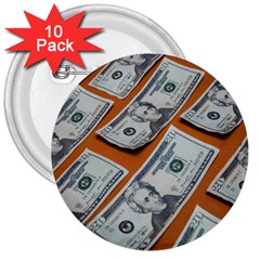 Money Pattern 3  Buttons (10 Pack)  by artworkshop