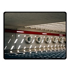 Patterned Tunnels On The Concrete Wall One Side Fleece Blanket (small) by artworkshop