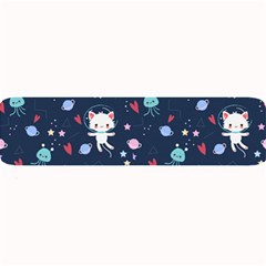 Cute-astronaut-cat-with-star-galaxy-elements-seamless-pattern Large Bar Mat by Vaneshart