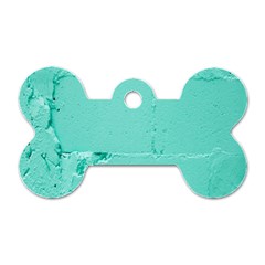 Teal Brick Texture Dog Tag Bone (two Sides) by artworkshop