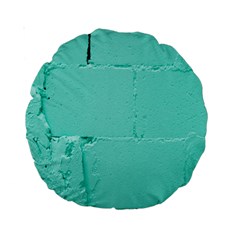 Teal Brick Texture Standard 15  Premium Round Cushions by artworkshop