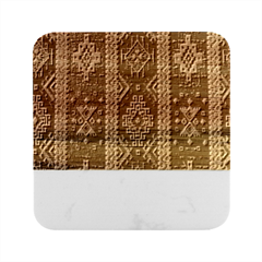 Uzbek Pattern In Temple Marble Wood Coaster (square)