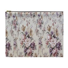 Vintage Floral Pattern Cosmetic Bag (xl)