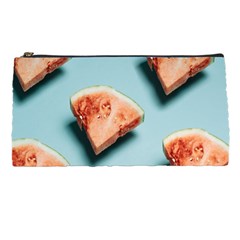 Watermelon Against Blue Surface Pattern Pencil Case by artworkshop