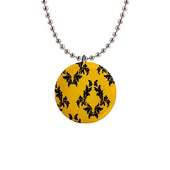 Yellow Regal Filagree Pattern 1  Button Necklace by artworkshop