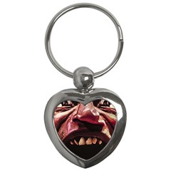 Scary Man Closeup Portrait Illustration Key Chain (heart) by dflcprintsclothing