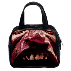 Scary Man Closeup Portrait Illustration Classic Handbag (two Sides) by dflcprintsclothing