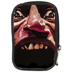 Scary Man Closeup Portrait Illustration Compact Camera Leather Case by dflcprintsclothing