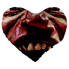 Scary Man Closeup Portrait Illustration Large 19  Premium Flano Heart Shape Cushions by dflcprintsclothing