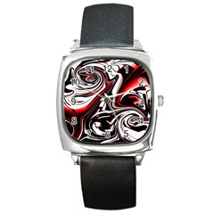 Modern Art Design Fantasy Surreal Square Metal Watch