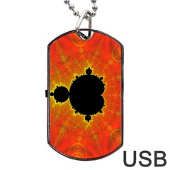 Fractal Mandelbrot Set Pattern Art Dog Tag Usb Flash (two Sides) by Ravend