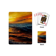 Ocean Sunset Sea Ocean Sunset Playing Cards Single Design (mini) by Ravend