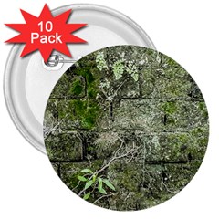 Old Stone Exterior Wall With Moss 3  Buttons (10 Pack)  by dflcprintsclothing