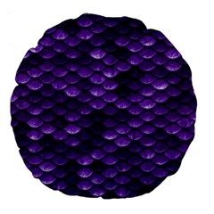 Purple Scales! Large 18  Premium Flano Round Cushions by fructosebat