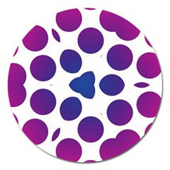 Purple Blue Repeat Pattern Magnet 5  (round) by Ravend