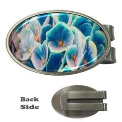 Hydrangeas-blossom-bloom-blue Money Clips (oval) 