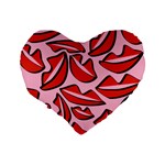 Lips 3 Standard 16  Premium Heart Shape Cushions Back