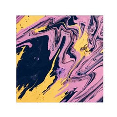 Pink Black And Yellow Abstract Painting Square Satin Scarf (30  X 30 ) by Jancukart