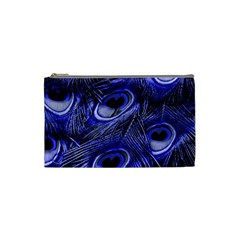 Purple Peacock Feather Cosmetic Bag (small) by Jancukart