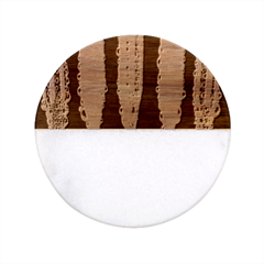 Pencil Colorfull Pattern Classic Marble Wood Coaster (round)  by artworkshop