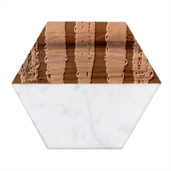 Pencil Colorfull Pattern Marble Wood Coaster (hexagon)  by artworkshop