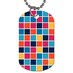 Square Plaid Checkered Pattern Dog Tag (one Side)