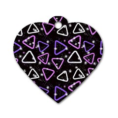 Abstract Background Graphic Pattern Dog Tag Heart (one Side) by Ravend