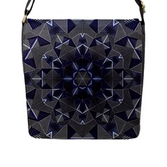 Kaleidoscope Geometric Pattern Flap Closure Messenger Bag (l)