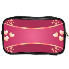 Heart Valentine Love Pink Red Toiletries Bag (two Sides)