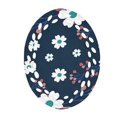 Floral Digital Background Oval Filigree Ornament (two Sides) by Ravend