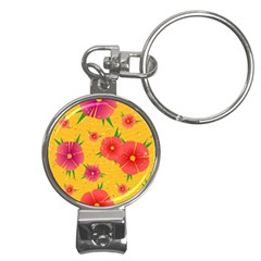 Background Flowers Floral Pattern Nail Clippers Key Chain