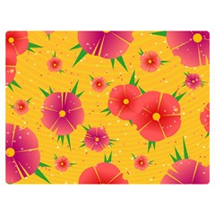 Background Flowers Floral Pattern Premium Plush Fleece Blanket (extra Small) by Ravend