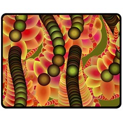 Abstract Background Digital Green One Side Fleece Blanket (medium) by Ravend