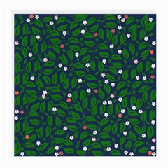 Leaves Flowers Green Background Nature Medium Glasses Cloth (2 Sides) by Ravend