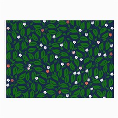 Leaves Flowers Green Background Nature Large Glasses Cloth (2 Sides) by Ravend