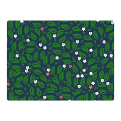 Leaves Flowers Green Background Nature Premium Plush Fleece Blanket (mini) by Ravend