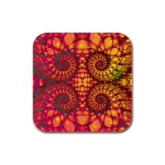 Abstract Art Pattern Fractal Design Rubber Square Coaster (4 Pack)