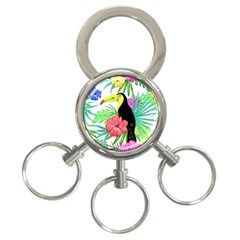 Sheets Tropical Nature Green Plant 3-ring Key Chain